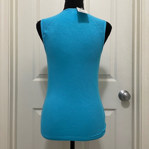 Vintage Y2K Bebe Miami Bling Tank Top NWT Blue Palm Tree Rhinestone XS S M L - Picture 4 of 9